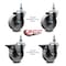 Service Caster 4 Inch Semi Steel 12 Inch Threaded Stem Caster Set 2 Brakes SCC SCC-TS20S414-SSS-121315-2-PLB-2 - alternate 5